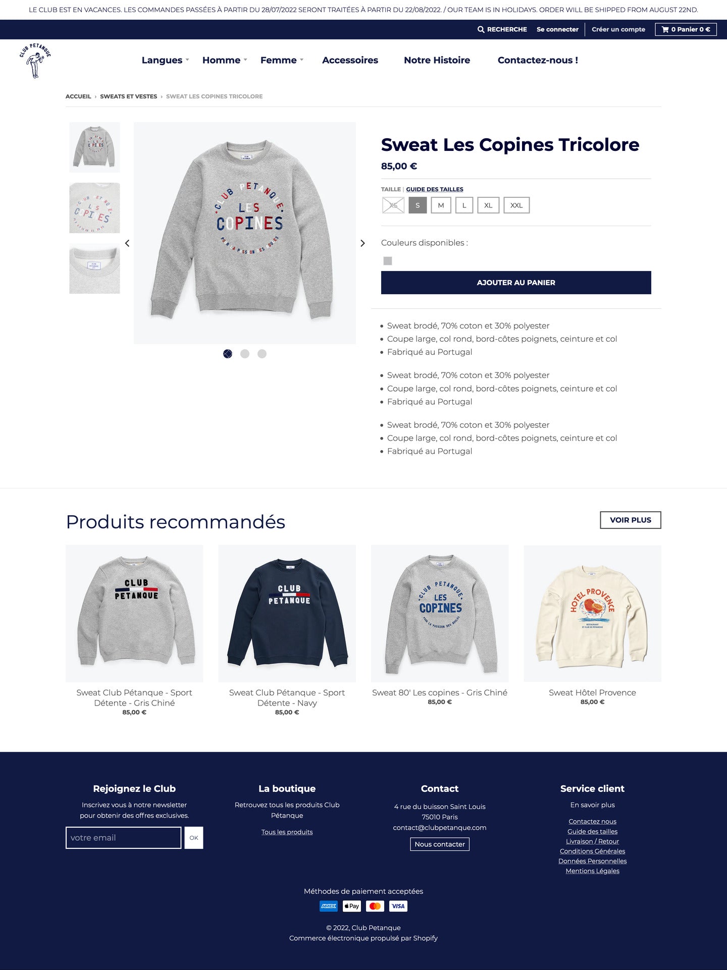 Sweat best sale club petanque